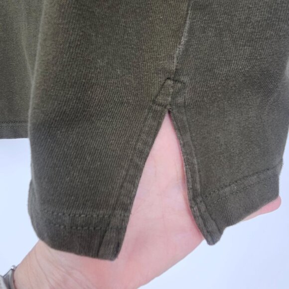 VTG 90s Karl Kani Olive Rugby Pullover Shirt L Embroidered Logo Contrast Collar - Picture 5 of 11